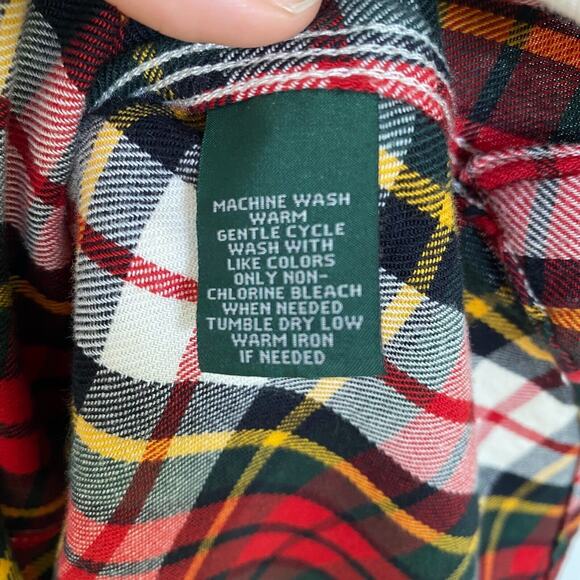 LRL Ralph Lauren Womens Button Up Top Medium Plaid Flannel Western Equestrian - Picture 5 of 9